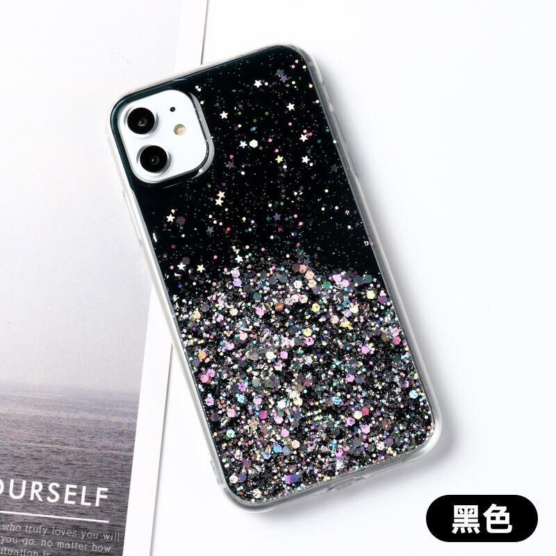 Bling Starry Sky Phone Case For iPhone 16 promax 15 14 Plus 13 12 Pro 11 Xs Max X XR 7 8 SE Glitter Star Shiny Transparent Cover
