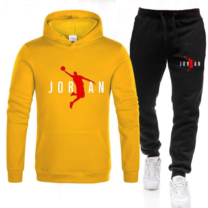 Men's 2025 Autumn/Winter Hooded Sweatshirt & Pants Set: Trendy Casual Sportswear 