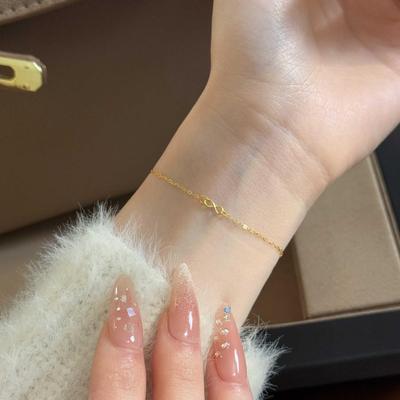 8-Figure Infinity Symbol Bracelet: Women's S925 Sterling Silver with 18K Gold Plating - Versatile Classic Jewelry.