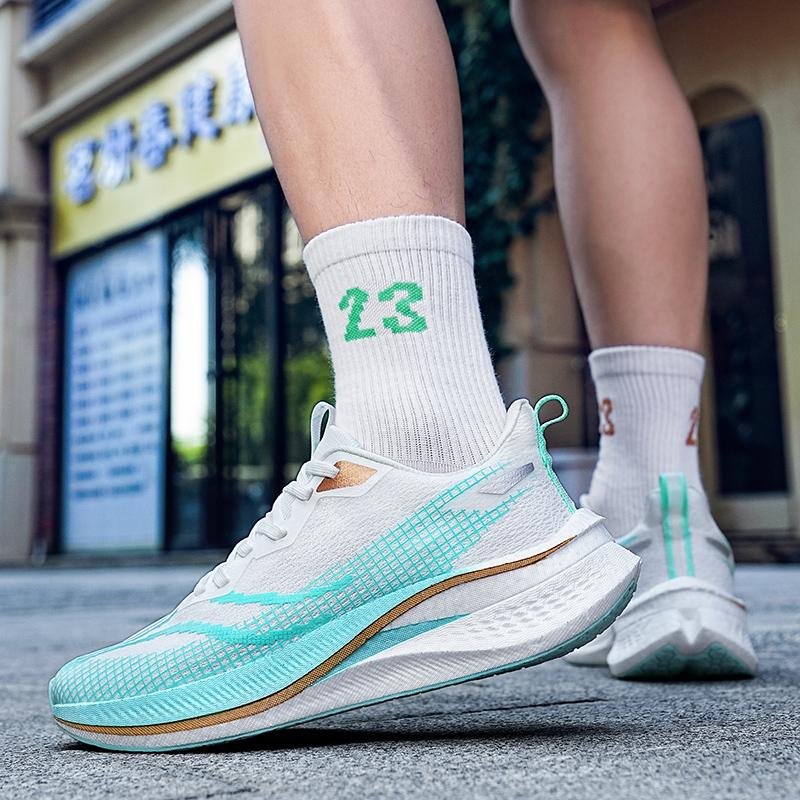 Running Shoes Men's Carbon Plate Professional Sports Shoes Student Couple Casual Shoes Really Burst Soft Sole Racing