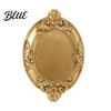 Resin Jewelry Tray Wear-Resistant Desktop European Pattern Embossed with Vintage Golden Gloss Organizer Decorative Gilded Finish for Candles