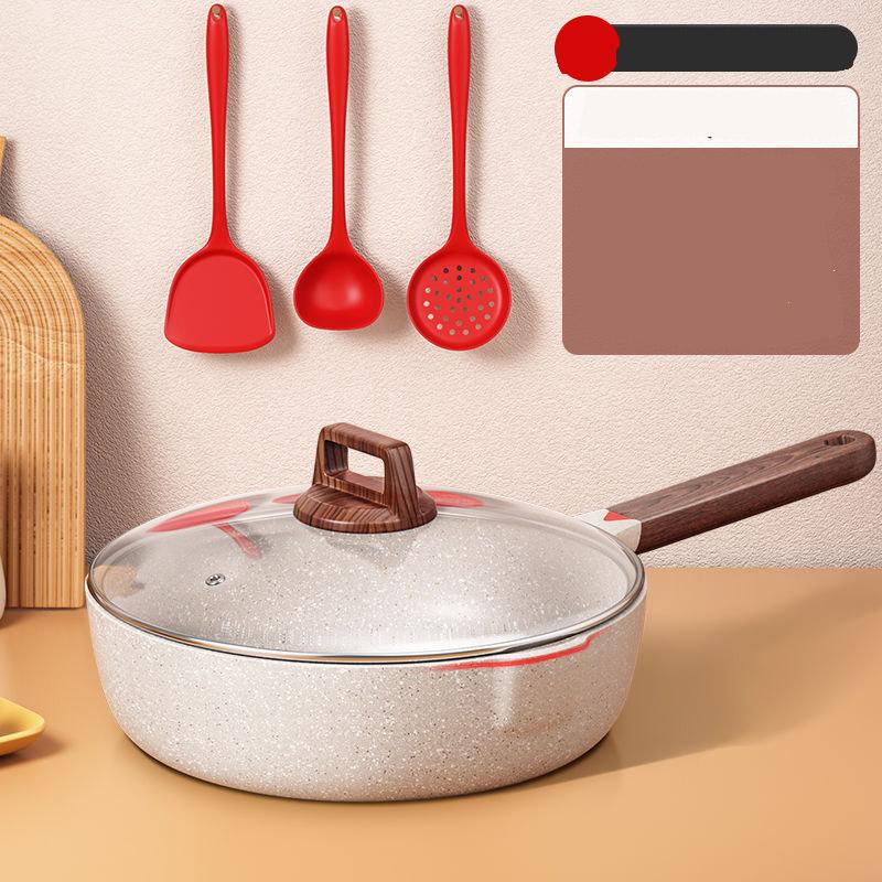 

Сковорода вок Maifan Stone Сковорода з антипригарним покриттям Багатофункціональна сковорода для млинців для стейків Індукційна плита 24cm