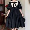 Damen Lolita Kleid Kawaii Elegant Vintage Kleider Süß Niedlich Puffärmel Preppy Stil Sommerkleid Mode Robe