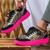 2026 Spring New Leopard Print Retro Fashion Casual Shoes Women Sports Shoes Shallow Mouth Comfortable Versatile Chunky Sneakers
