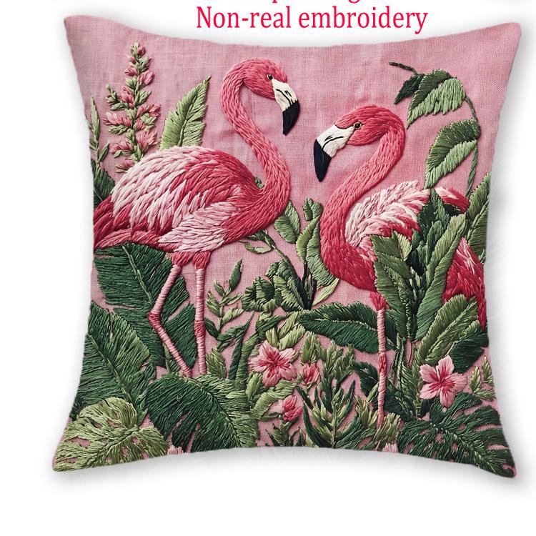 

1/4pcs Tropical Flamingo Throw Pillow Covers Pink Jungle Botanical Decorative Pillow Cases for Home Sofa Bedroom Living Room 45x45cm-1pcs