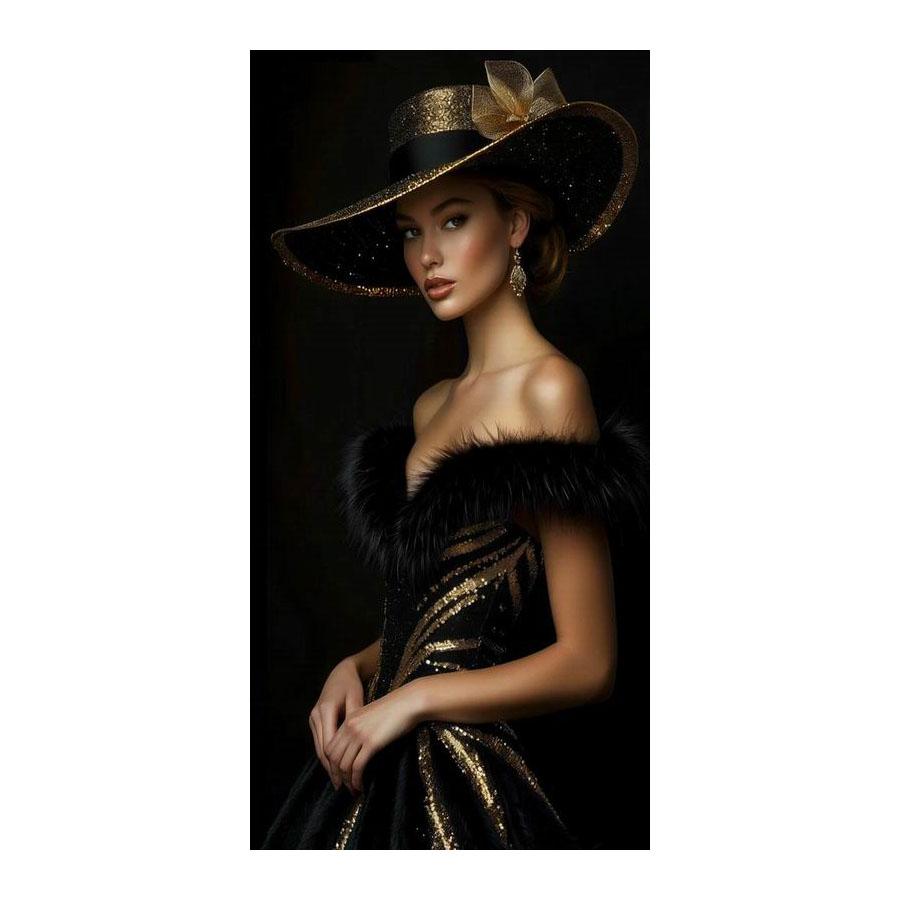 

Fashionable Woman Large Size Diamond Painting New Collection Beautiful Lady Diy Full Square Round Drill Rhinestone Embroidery Mosaic Cross Stitch Kits Square drill 30x60cm