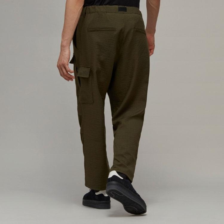 Y-3 FW22 Solid Color Large Pocket Drawstring Straight Leg Casual Pants Men Bottoms Dark-Green HT4472