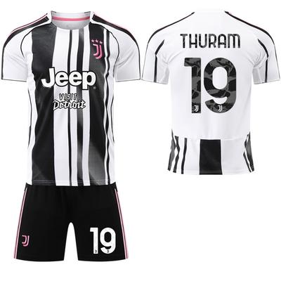 Camiseta Local Juventus 2025-26 Blanco y Negro #7 Chiesa #9 Kostić Camisetas de Fútbol