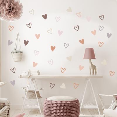 Cartoon Cute Girl Purple Love Self-adhesive Wall Sticker Bedroom Living Room Room Decoration Sticker Ins Room Decor Aesthetic