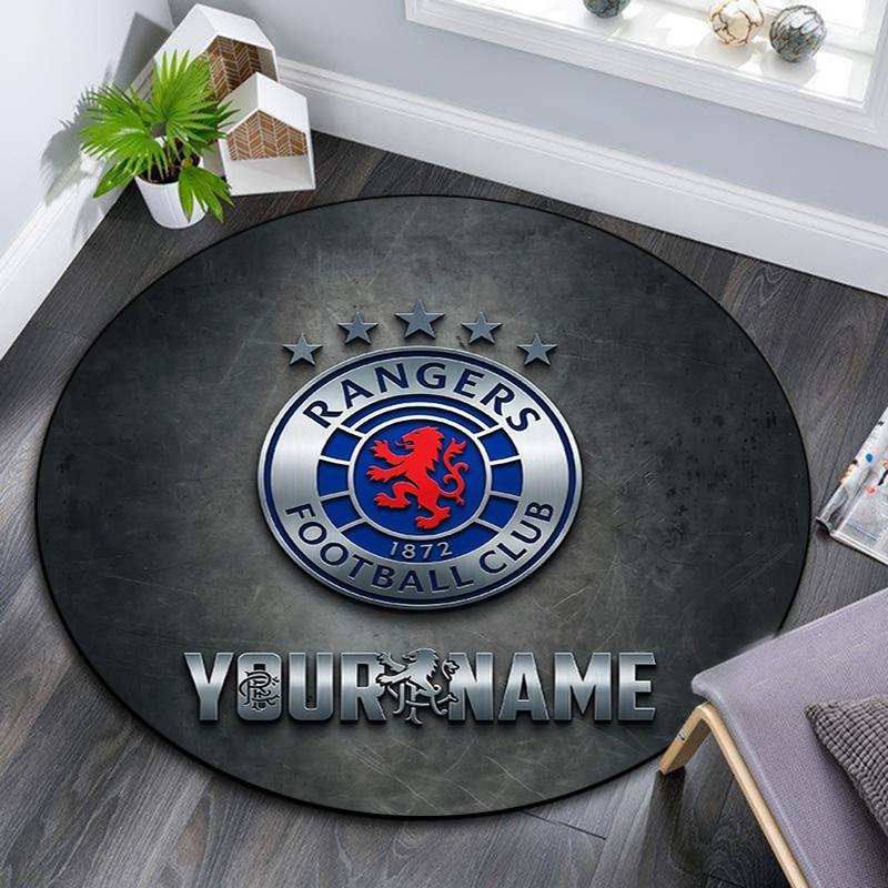 Custom Name Rangers FC Round Area Rug,Carpet Rug for Living Room Bedroom Sofa Playroom Decor,Non-slip Floor Mat