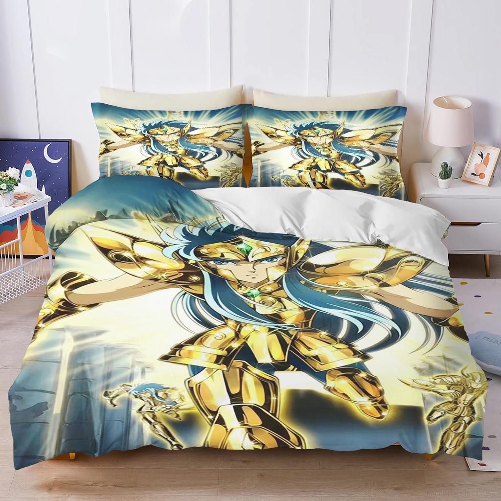 3d Print Cartoon S-Saint Seiya Bedding Sets Comforter Quilt Bed Cover Duvet Cover Pillow Case 2-3 Pieces Sets Bedroom Decoration