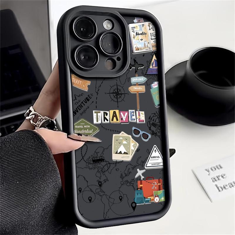 For iPhone 16 Pro Max 15 Pro 14 Plus 13 12 11 XS XR 8 7 Case Shell Signboard Print TPU Soft Shockproof Matte Phone Cover