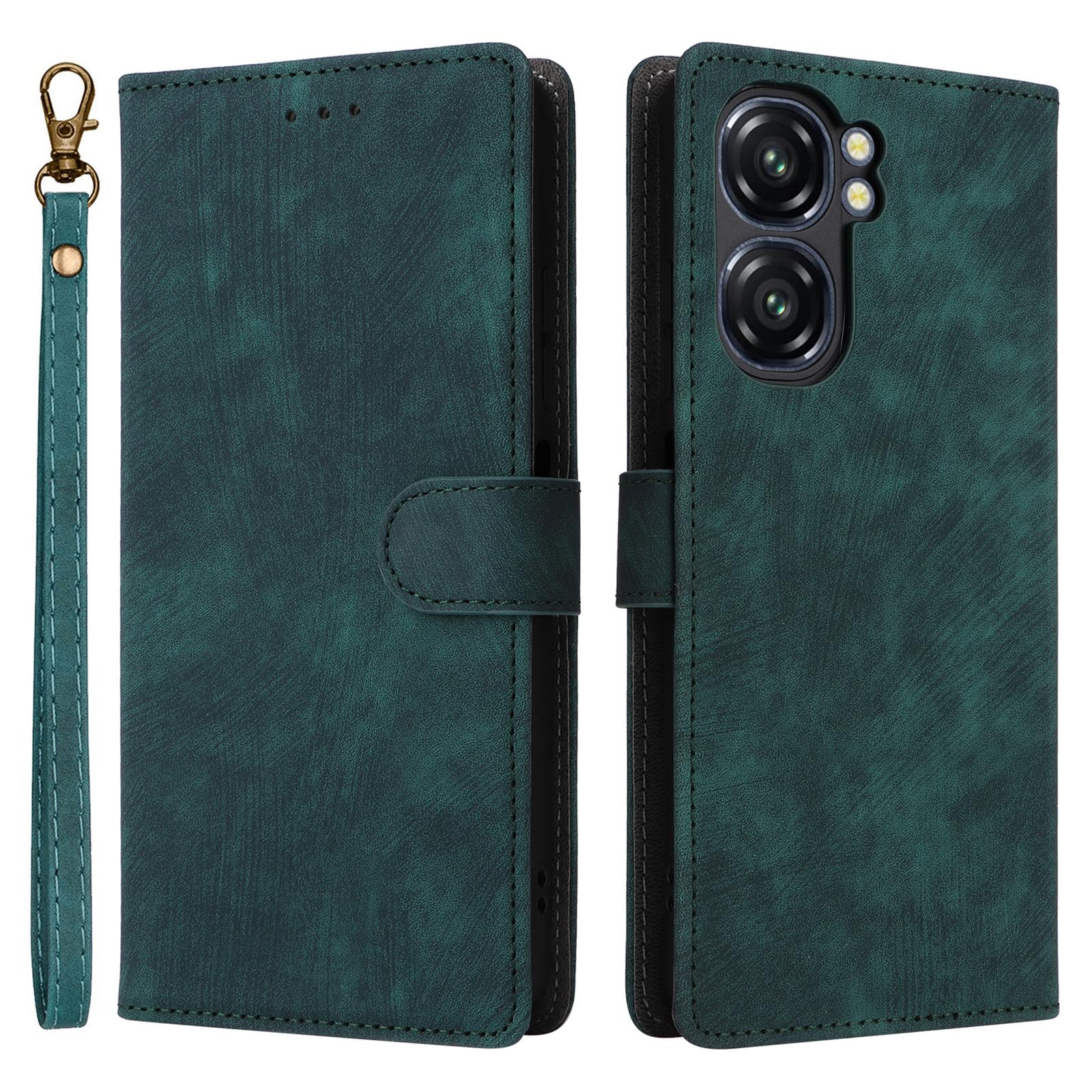 

For Oukitel C58 Pro/C58 Wallet Case RFID Blocking PU Leather Cover Stand View Green
