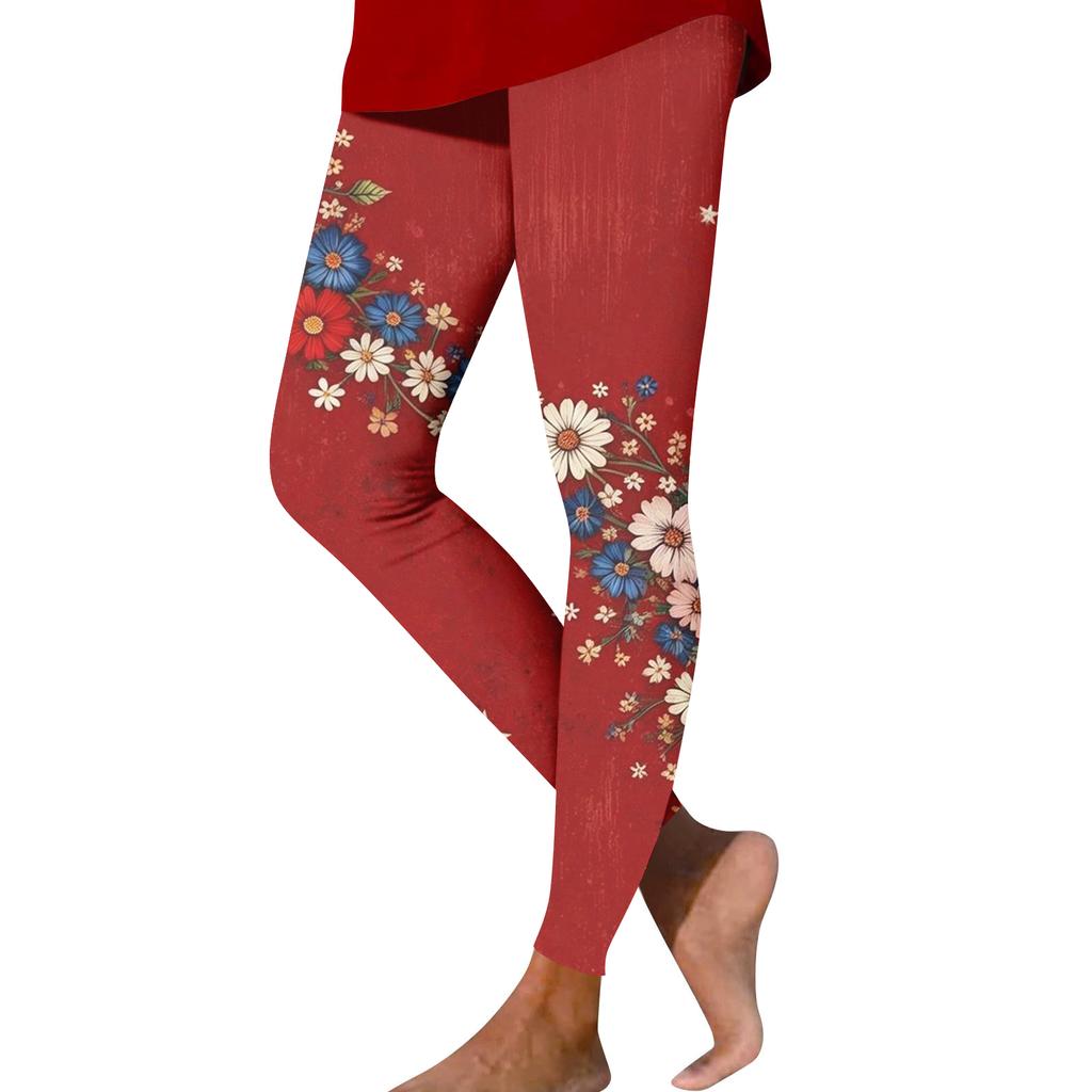 Pantaloni Casual Stampati a Gamba Dritta Moda Donna Pantaloni Yoga Stampati Slim per Esterno