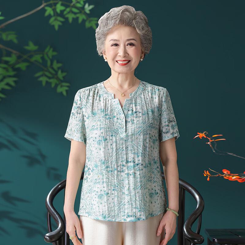 Women s Summer Loose-Fit Short Sleeve T-Shirt for Middle-Aged & Elderly 3XL