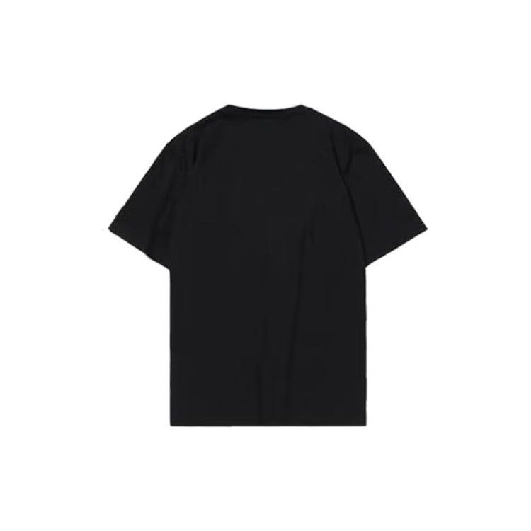 Li Ning Sports Fashion Series Letter Print Round Neck Short Sleeve T-Shirt Unisex Tops Black YHST191-2