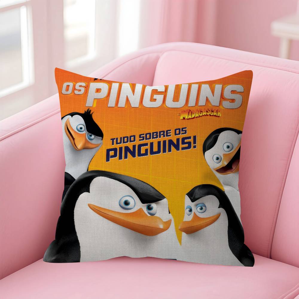 Klassisches Anime Die P-Pinguine von M-Madagascar Kissenbezug Sofakissenbezug Heimzimmer Dekoration Kindergeschenk