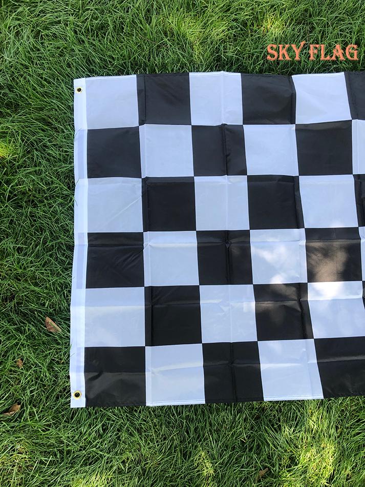 SKY FLAG 90x150cm Black and White Plaid Banner 3*5FT Racing Flag Hanging Motorsport Racing Checkered Flag