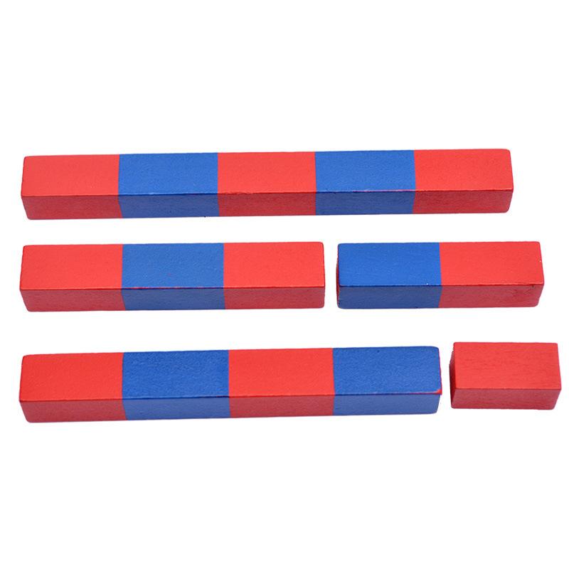 Montessori Kindergarten Math Teaching Aids Red And Blue Number Sticks Montessori Children'S Home Version Enlightenment Early Education Toys