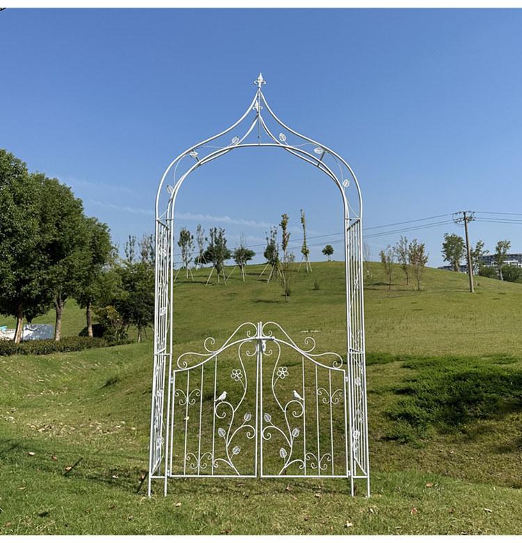 Wrought Iron Arched Trellis for Climbing Plants, Grape, Clematis, Rose, Outdoor Vine Support Stand.