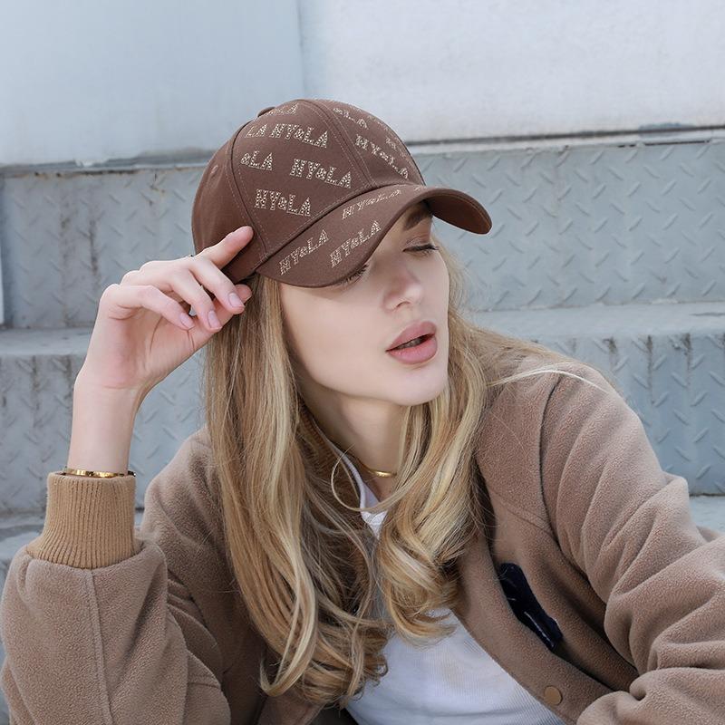 New Hot Diamond Ball Baseball Cap Sports Sunscreen Men's and Women's Sun Hats Breathable Versatile Casual Duck Tongue