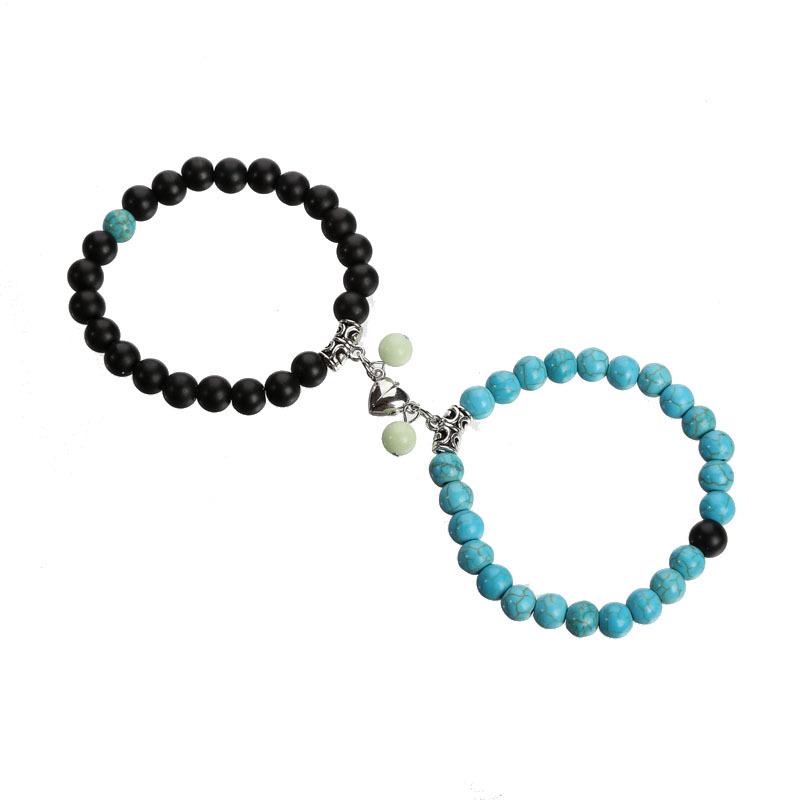 2 Pice Love Magnetic Friendship Bracelets Matching Bracelets for Couple Best Friends Bracelets Birthday Jewelry for Women Girls