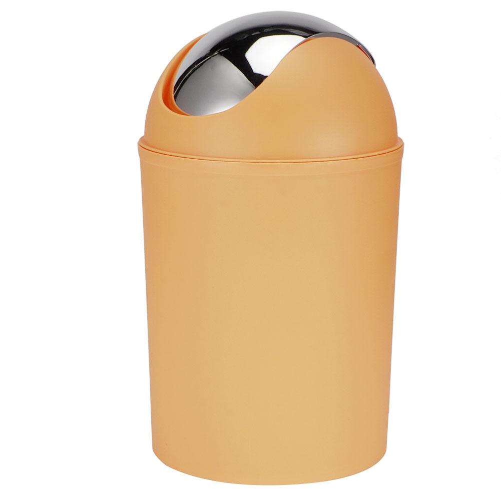 

Мини Ведро с откидной крышкой для дома, гостиной, спальни, настольное, прикроватное, пластиковое, мусорное ведро, контейнер для мусора, оранжевое оранжевый