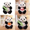 Panda Soft Toy Character With Embracing Persimmons And Bamboo Decor For Kids Playroom And Gift