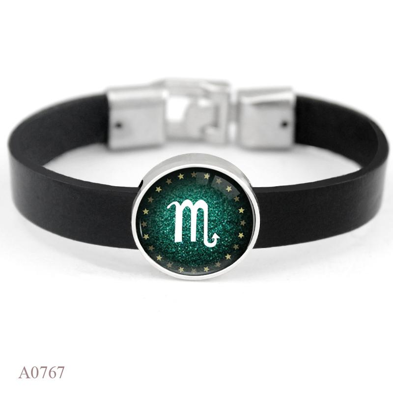 Aries Gemini Cancer Leo Virgo Libra Scorpio Sagittarius Capricorn Aquarius Pisces Zodiac Sign Horoscope Genuine Leather Bracelet