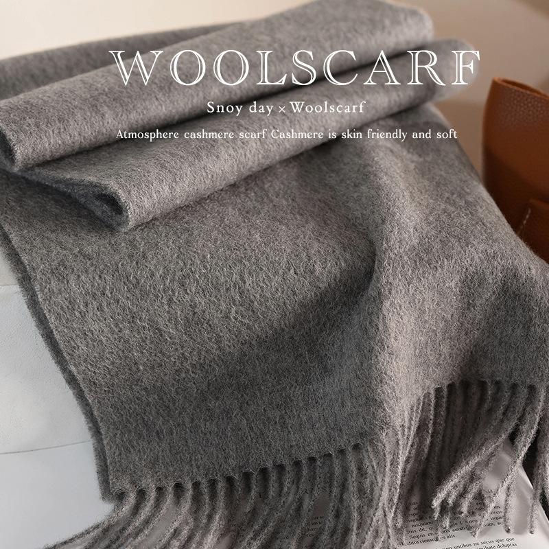 Pure wool scarf men's winter wind warm neck protection scarf boys birthday gift