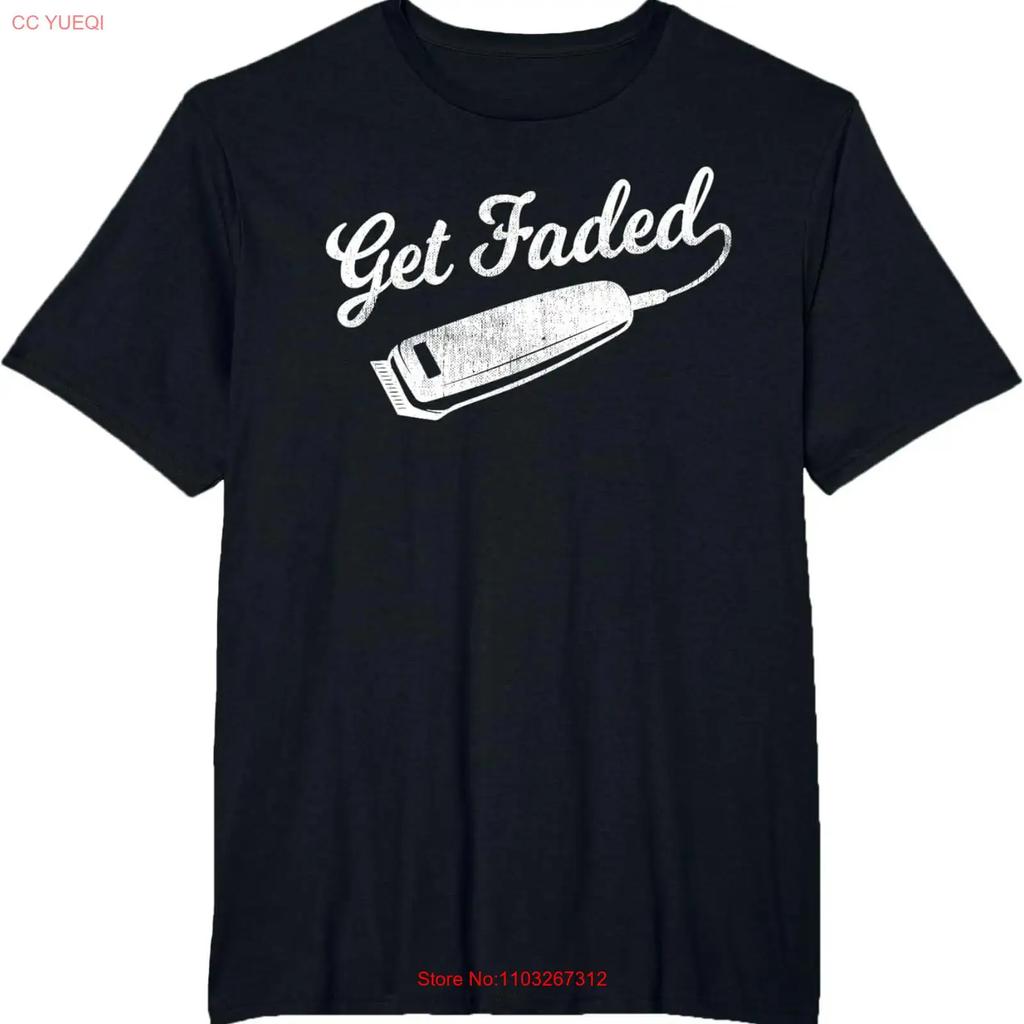 Vintage Distressed Barber Get Faded Script Tail Te T Shirt Vintage Top For Everyday Wear Fashion Versatile Graphic Homme