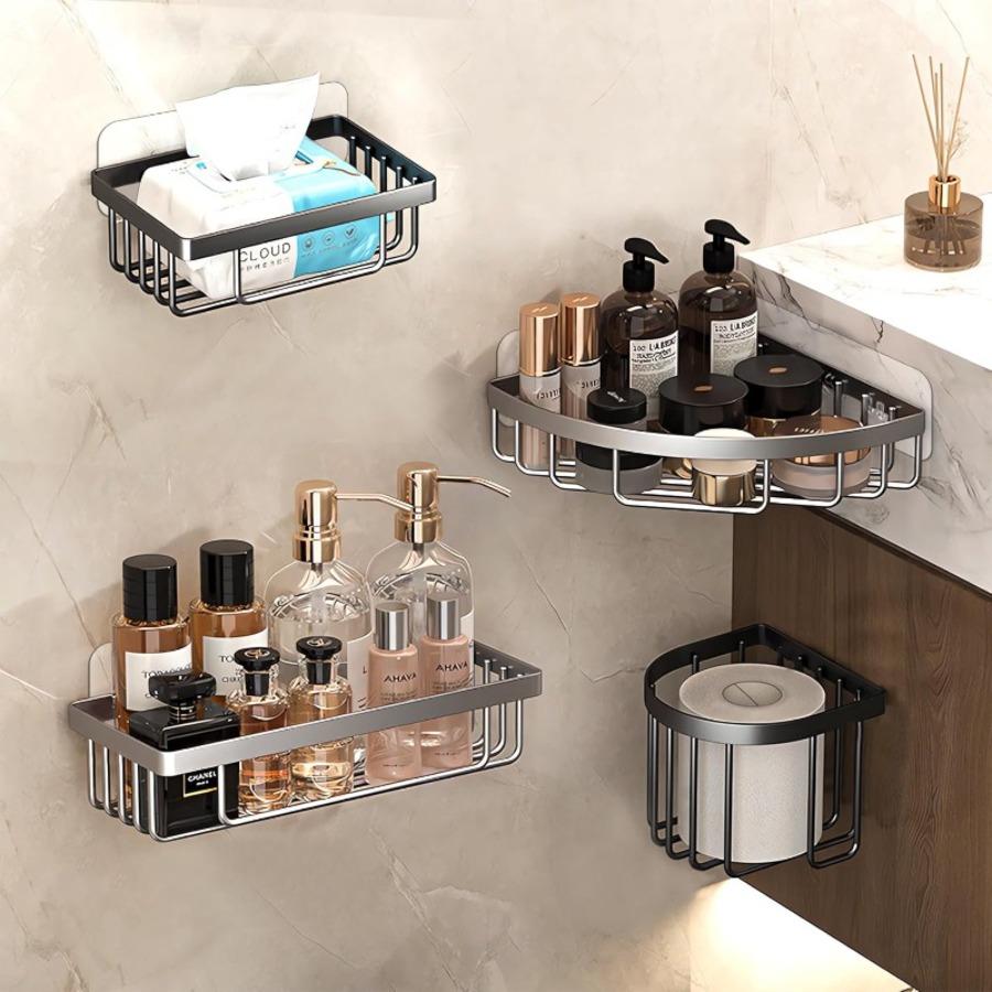 A Set of 12 Seamless Self-Adhesive Plastic Shower Racks, Sticky Replacements for Shower Baskets, Transparent Adhesive Hooks, Strong Hook Strips