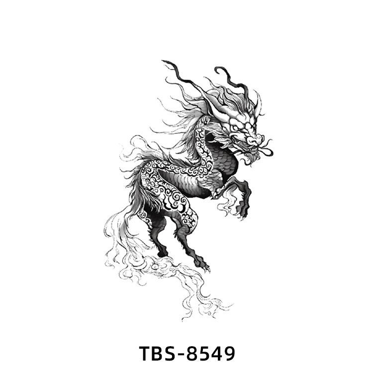 Realistiska Djurtotem Tatuering Klistermärken: Drake, Fenix, Tiger, Varg