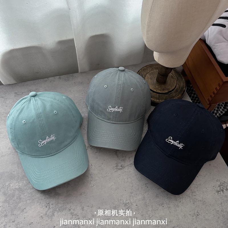 New simple letter embroidered baseball cap women's spring and summer small fresh thin hat sunshade cap
