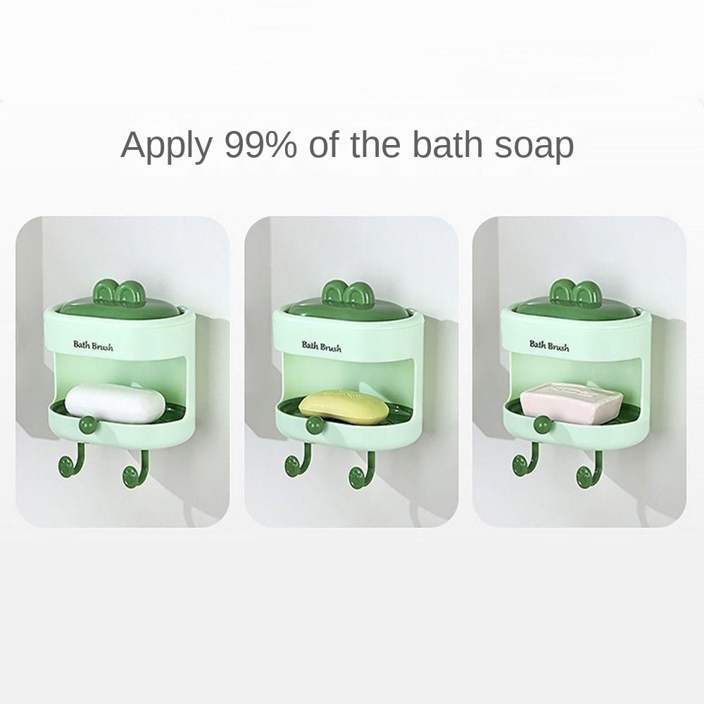 3 in 1 Soap Holder Back Scrubber Kit Creative Comfortable Soap Box with Soft Brush Wall Mount Stain Removal