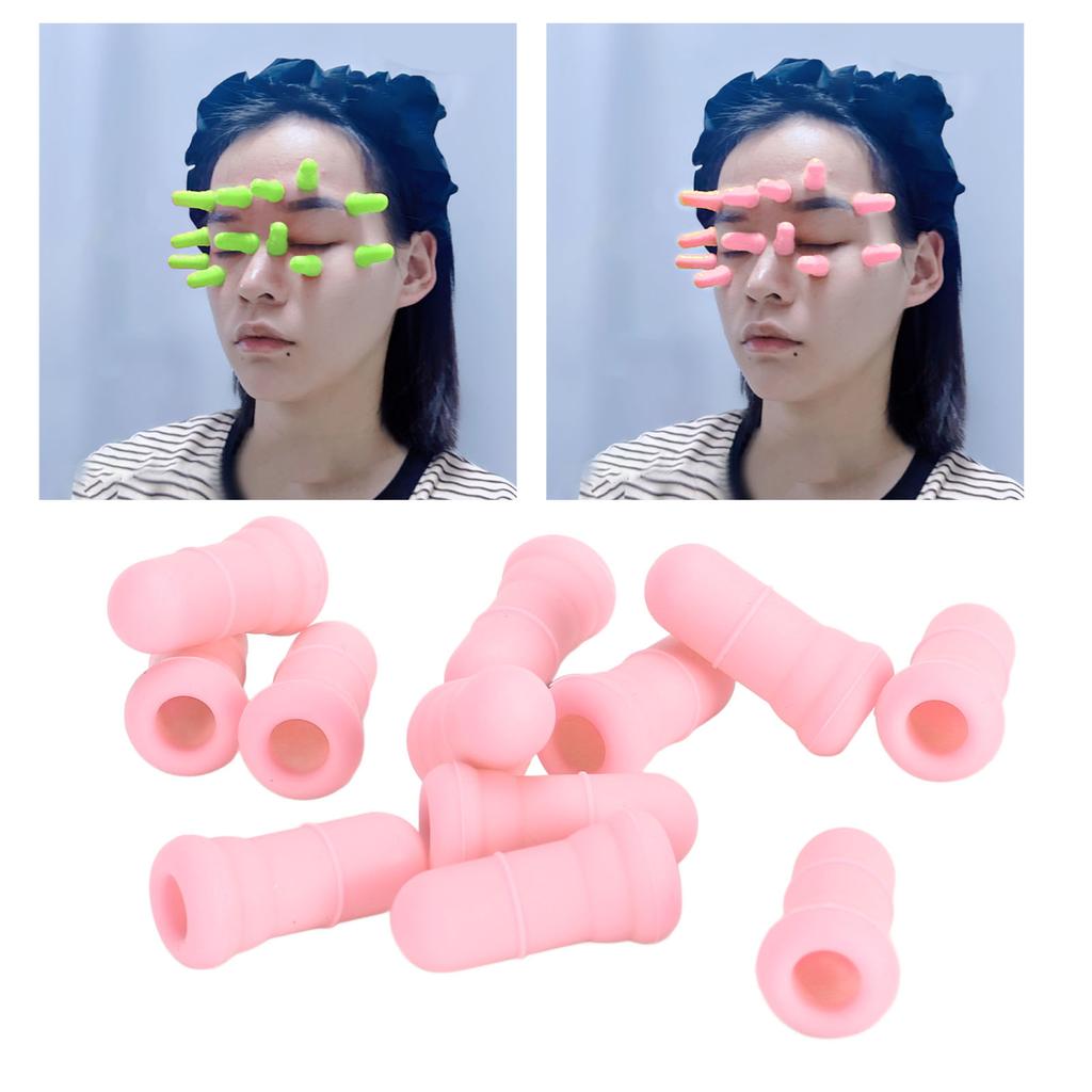 12PCS Facial Cupping Set Eye Fatigue Relief Silicone Vacuum Suction Massage Cups Beauty Tool for Eyes Area