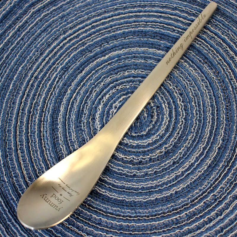 

High-End Brushed Matte 304 Stainless Steel Spoon, Japanese-Style Dining Spoon, Long-Handled Dessert Spoon for Home Use Default