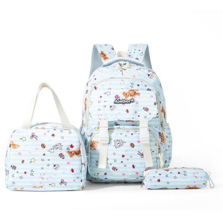 Three-piece Backpack Student Schoolbag Junior High School Women's Large-capacity Backpack