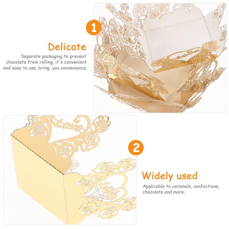 50pcs Chocolate Wrapping Papers Candy Truffle Packaging Tray Baby Shower Wedding Birthday Party Decoration