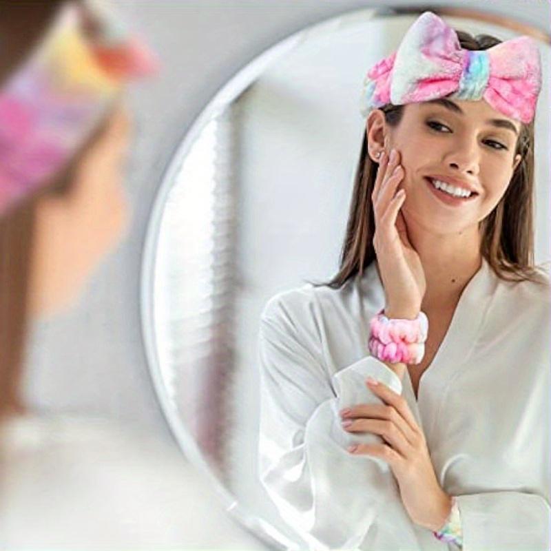 Wash Face Wristband Set Headbands Spa Bathroom Accessories Set Water Absorption Waterproof Wristbands Women Girls Sweatbands