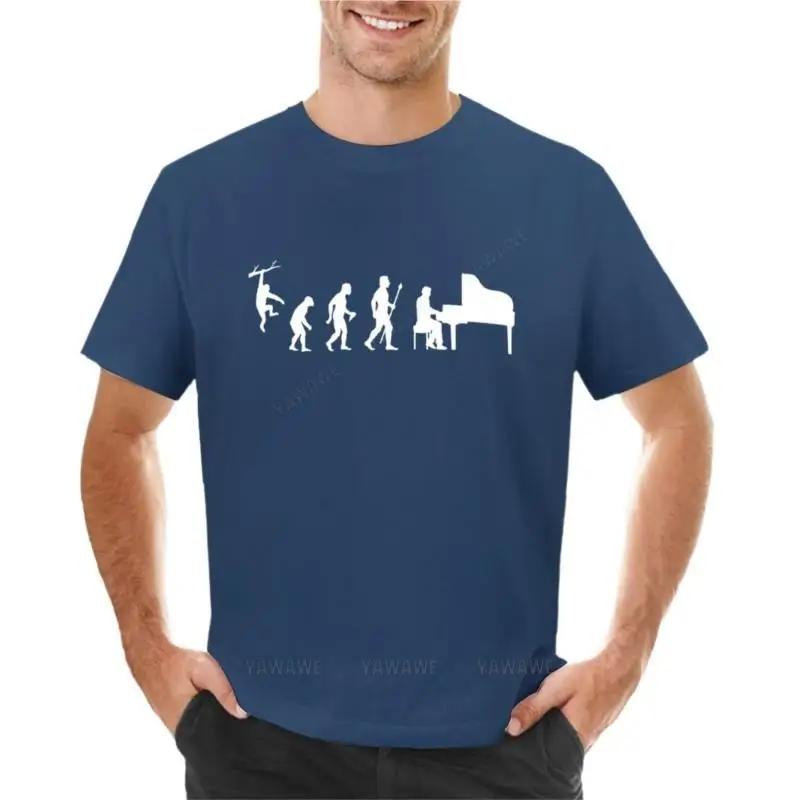 men tshirt brand tops summer Funny Piano Evolution TShirt Aesthetic clothing man clothes sweat shirts men S