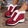 Large size snow boots for women, muffin thick-soled velvet to keep warm, women's cotton shoes for women
