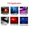 10/20pcs LED T10 W5W Canbus Glass COB 6000k Reading Dome Lamp Marker Wedge License PlateLight Bulbs 12V White Blue Red Bulbs 7