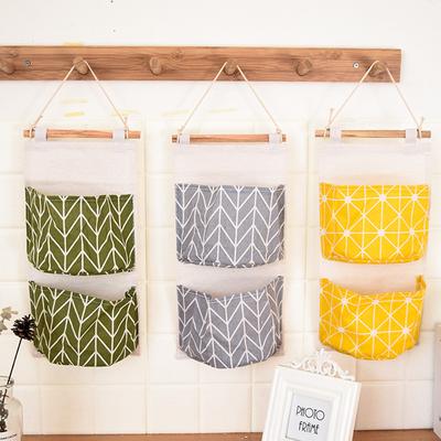 Wandbehang Organizer Leinen Aufbewahrungstasche Taschenhalter Kleinigkeiten Kosmetik Home Hängende Aufbewahrungstasche