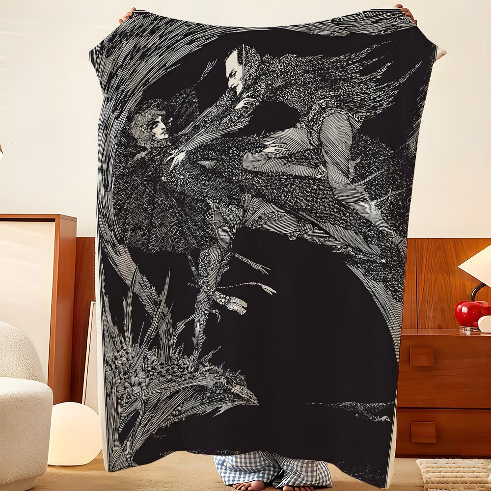 Artist H-Harry C-Clarke Throw Flannel Throw Blanket, Lightweight Cozy, Durable Washable cute Cool