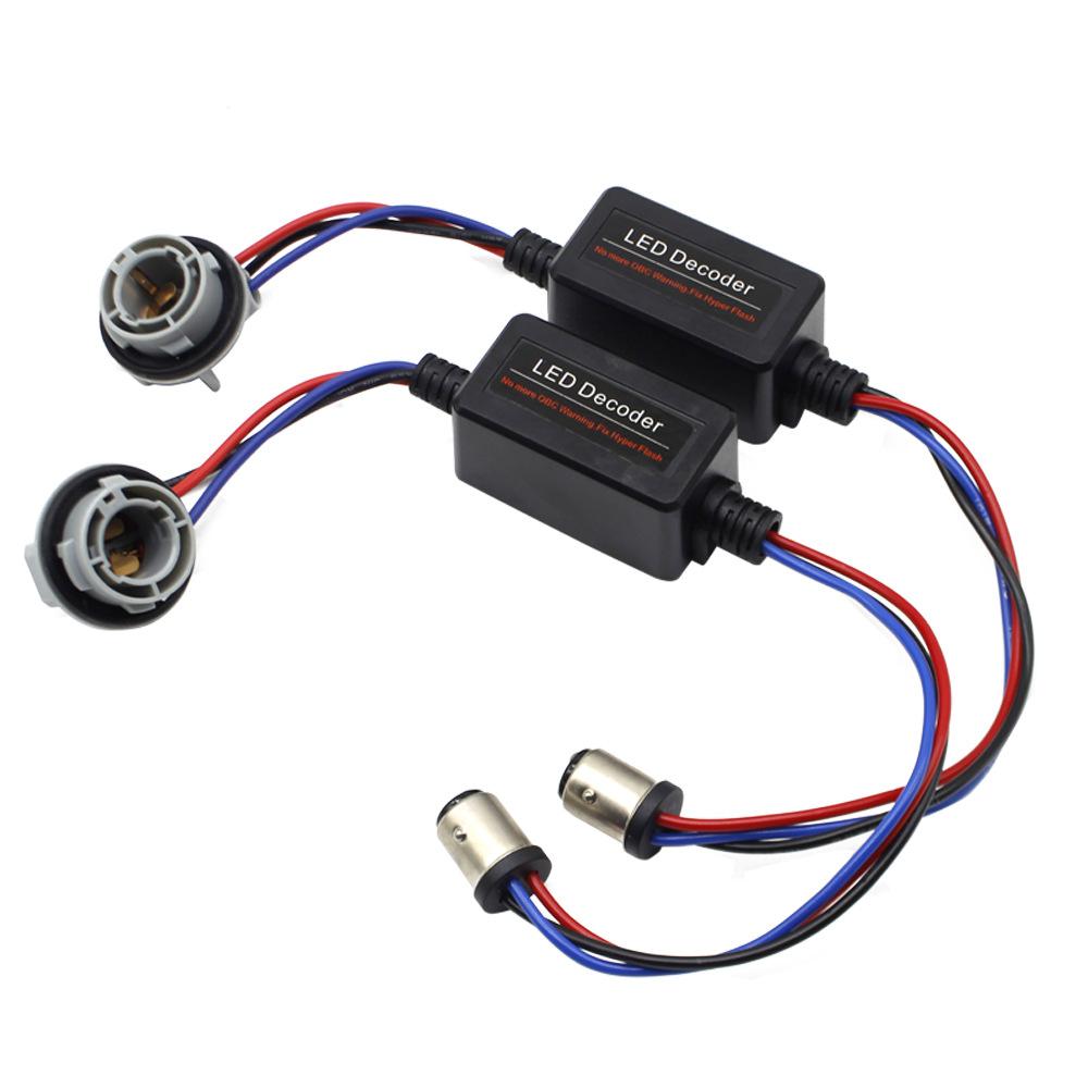 1156 1157 3156 3157 7440 7443 Decoder Error Free Canbus Canceler Adapter LED Decoder Fog Turn Brake Anti-Hyper Flash Blink 2PCS 2pcs 1157 decoder