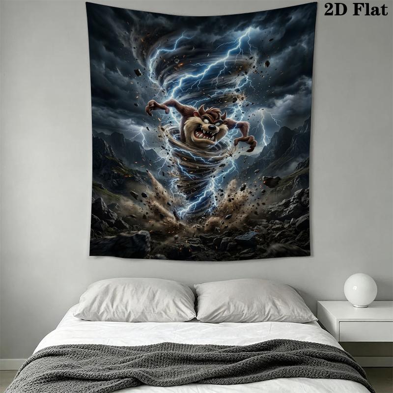 Tazmanian Devil Wall Tapestry Aesthetic Wall Hanging Printed Fabric Blanket Decorative Tapestries for Bedroom Living Room Home Decor