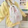 New backpack solid color simple fashion versatile schoolbag college student class drawstring bundle bag commuter travel bag