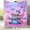 Kawaii S-Stich Cartoon Flanelldecke, Ultraweiche Warme Plüschdecke für Zuhause Schlafzimmer Bett Sofa Abdeckung Camping Picknick Geschenk Kinder