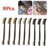 Wire Brushes Metal Rust and Dirt? No Problem with 9Pcs Mini Wire Brush Set Nylon Brass Steel Mix for Quick Cleaning
